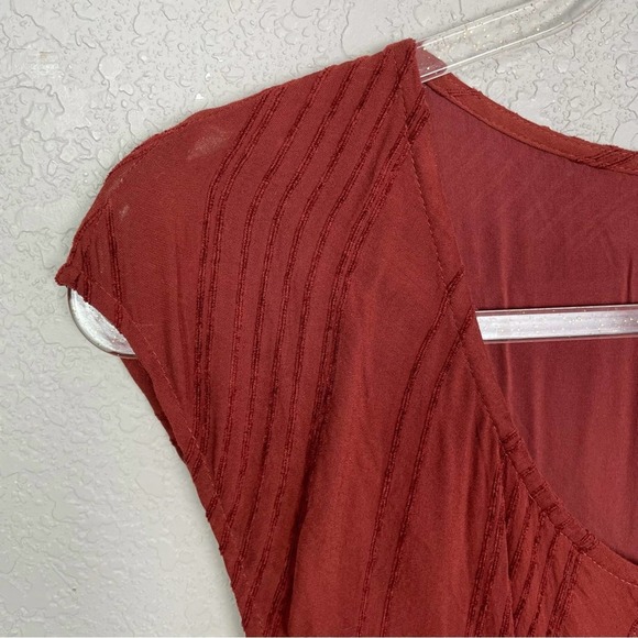 MOULINETTE SOEURS FOR ANTHROPOLOGIE Rusty Red Dress with Belt Size 0 - Picture 5 of 12